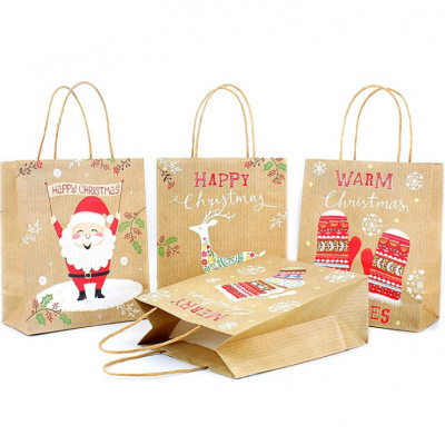 cmyk printing christmas cereal kraft paper bag