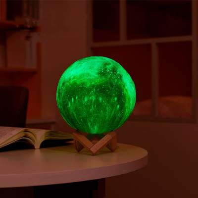 3D Printing 8-15cm 3D Glowing earth Night Light Lamp Two Color  Moon light Lamp