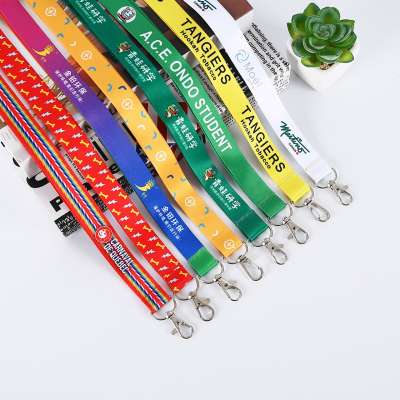 Promotional Sublimation Printed Polyester  Card Holder Neck Lanyard  Custom With Good Quality