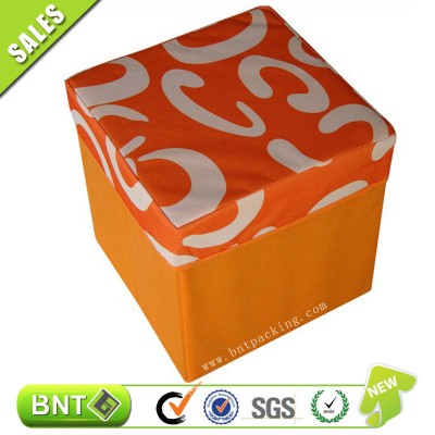 Home polyester storage stool ,Popular Foldable Kids Storage Stool with Logo Printed ,storage box