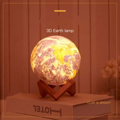 decorate Gift 3D Printing  Change Touch and Remote Control Galaxy Moon light Lamp Night Light for Boys or Girls