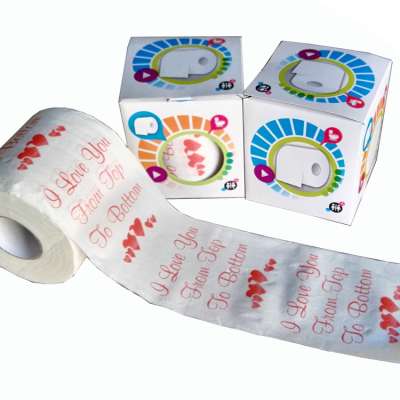 custom design printed toilet tissue paper roll